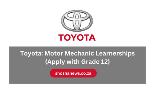 Toyota: Motor Mechanic Learnerships (Apply with Grade 12)