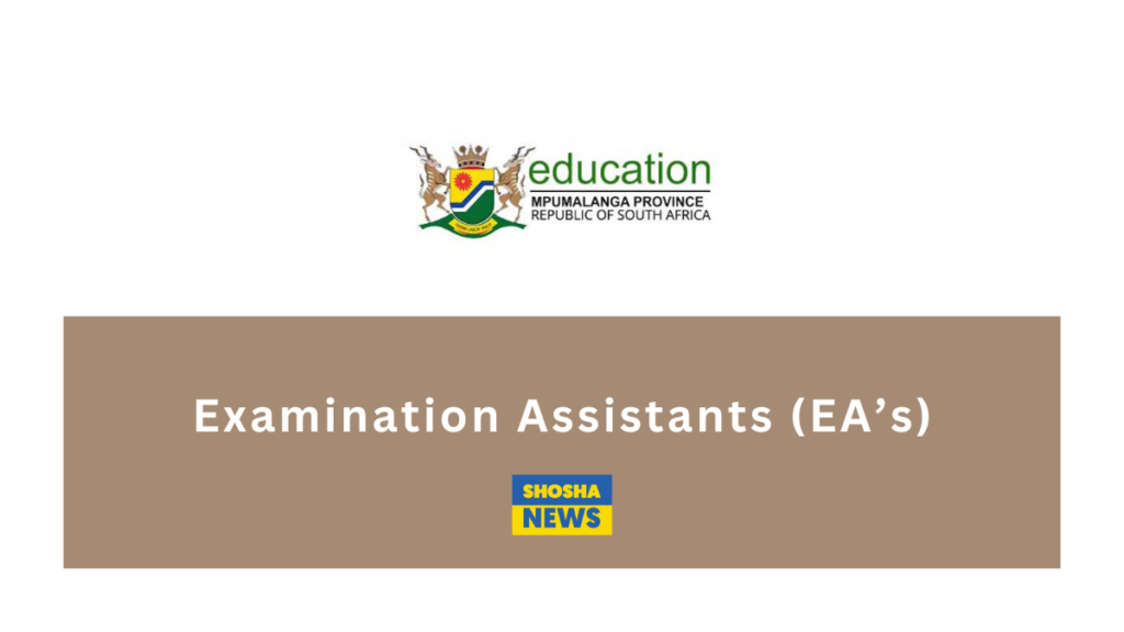 Mpumalanga Dept of Education: Examination Assistants (EA's)