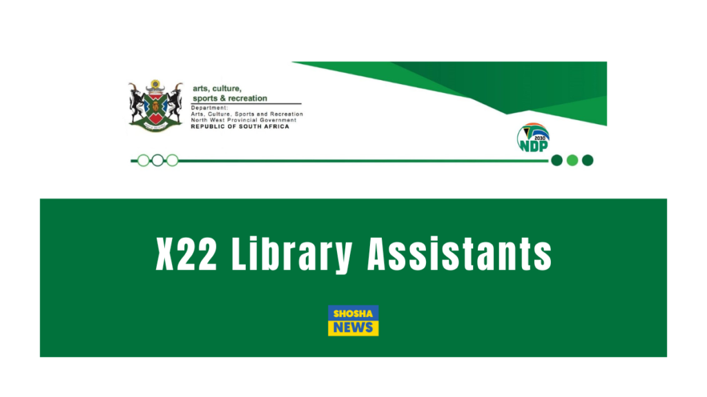 Dept of Arts, sports & Recreation is Recruiting X22 Library Assistants