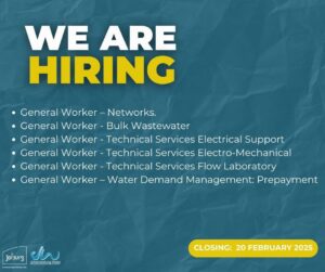 City of Joburg Employment Opportunity within Johannesburg Water