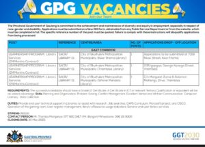 Gauteng Government 2025 Library Services Learnerships