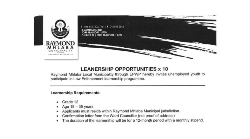 EPWP Law Enforcement Learnership 2025