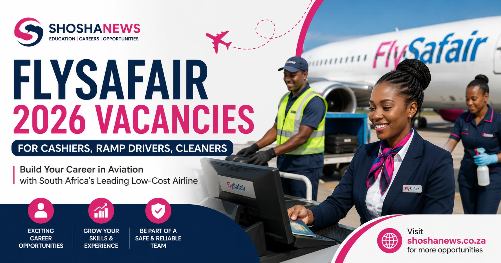 FlySafair 2026 – Vacancies for Cashiers, Ramp Drivers, Cleaners