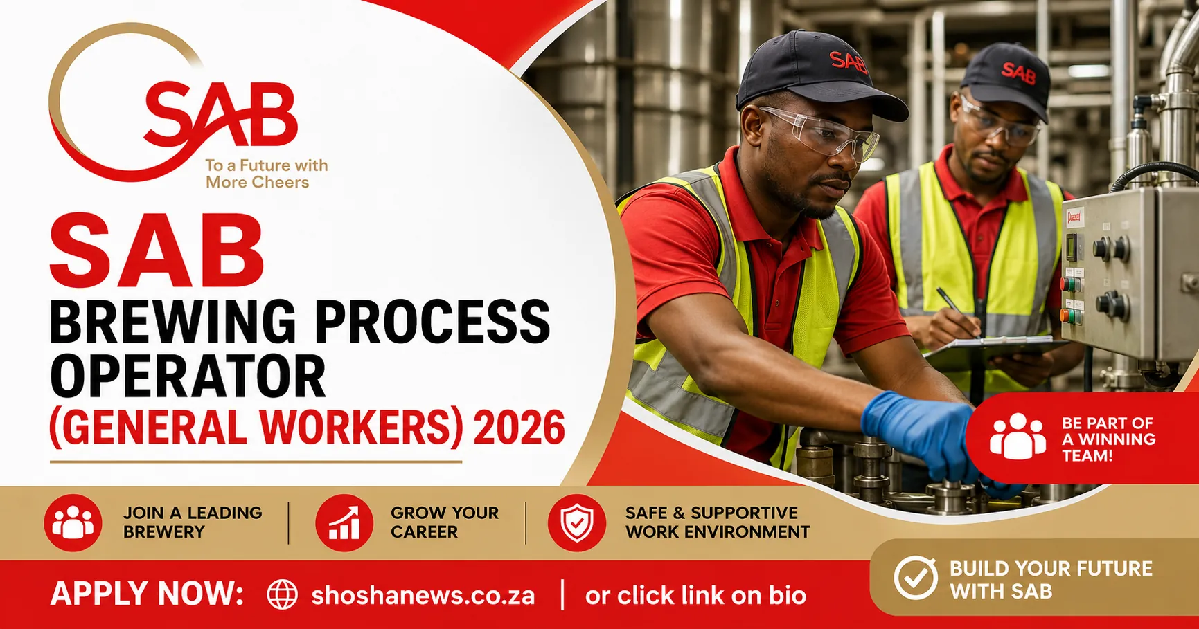 SAB Brewing Process Operator (General Workers) 2026