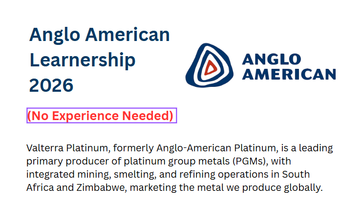 Anglo American Learnership Measure Cntrl Instrum Mech 2026 - Available