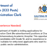 Department of Health (X33 Posts) Administration Clerk 2026