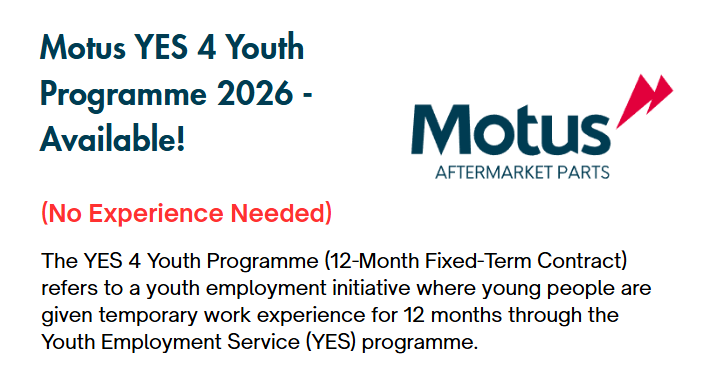 Motus YES 4 Youth Programme 2026 - Available!