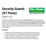 Apply (X9) Security Guards – Dis-Chem Pharmacies Limited 2026