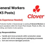Clover is Recruiting 5 Posts General Workers 2026 - Available