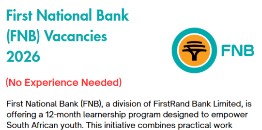 First National Bank (FNB) Vacancies 2026