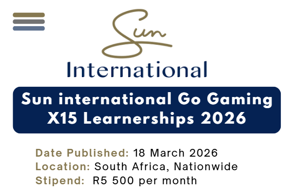 Sun international Go Gaming Learnerships 2026