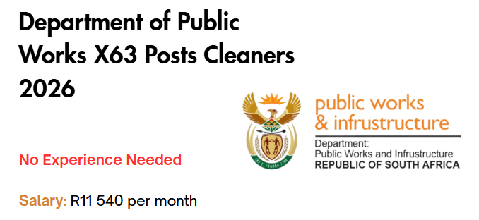 Department of Public Works X63 Posts Cleaners 2026