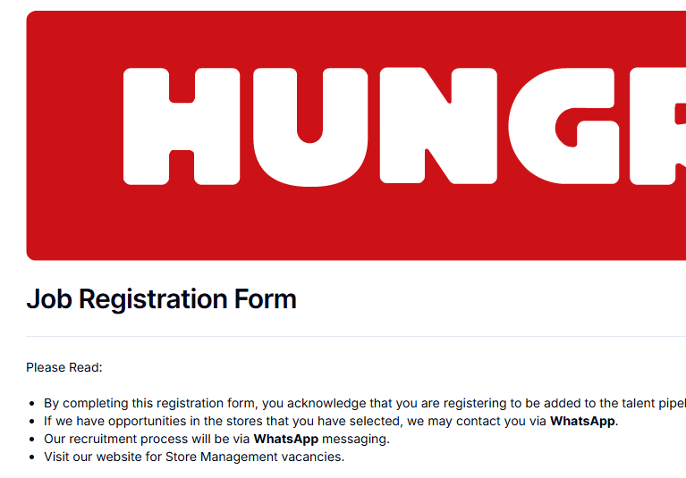 Hungry Lion General Workers 2026 - Available!