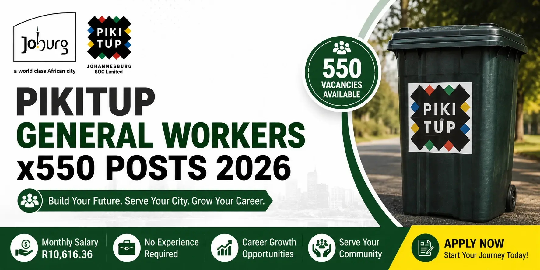 Pikitup General Workers x550 Posts 2026