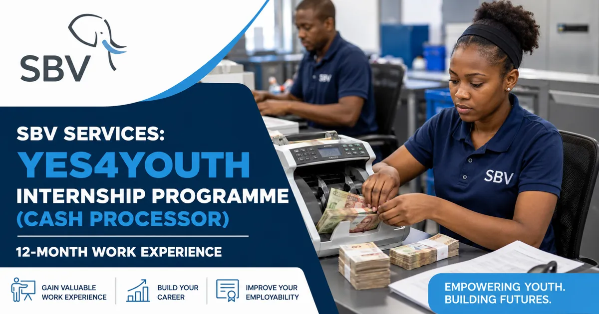 SBV Services: YES4Youth Internship Programme (Cash Processor) 2026
