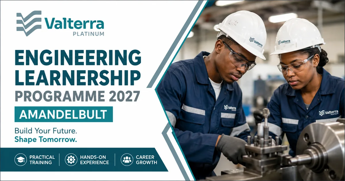 Engineering Learnership Programme 2027 Amandelbult at Valterra Platinum
