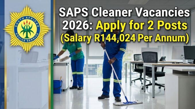 SAPS Cleaner Vacancies 2026: Apply for 2 Posts (Salary R144,024 Per Annum)