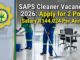 SAPS Cleaner Vacancies 2026: Apply for 2 Posts (Salary R144,024 Per Annum)