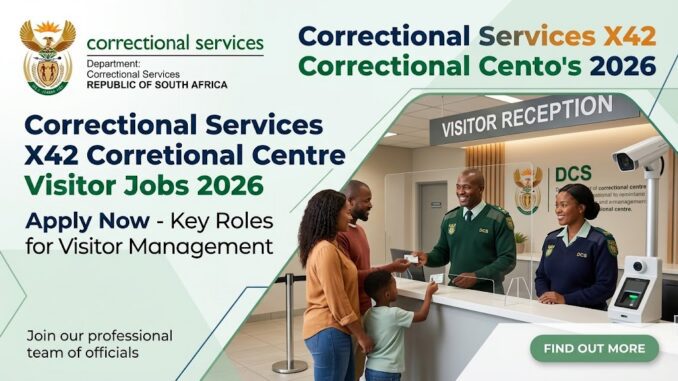 Correctional Services is Hiring X42 Correctional Centre Visitors 2026