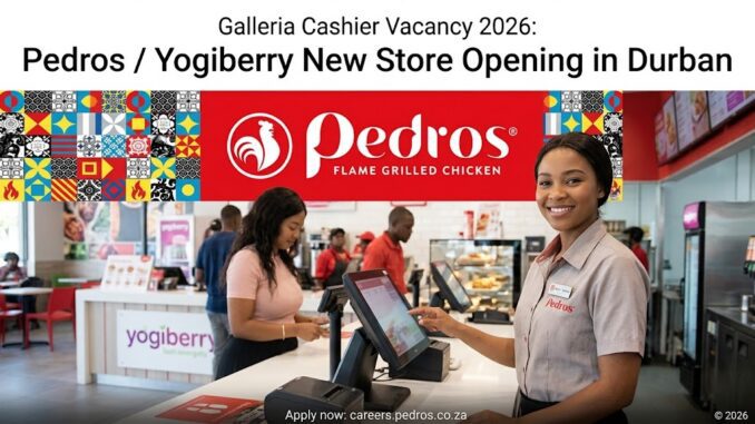 Galleria Cashier Vacancy 2026: Pedros / Yogiberry New Store